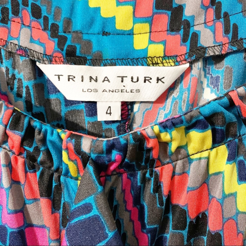 Trina Turk Ruth Later Gator Dress in Firecracker Ruffled Front Sheath Dress - Picture 6 of 8
